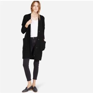 Everlane Chunky Wool Cardigan Coat Black XS